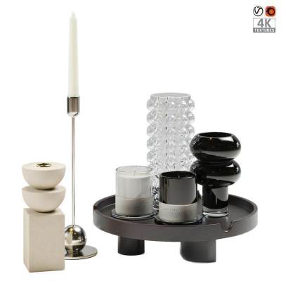 现代饰品摆件 瓶子 烛台灯 蜡烛